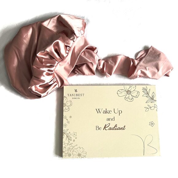 Silk Sleeping Bonnet in Pink - Picture 10 of 10